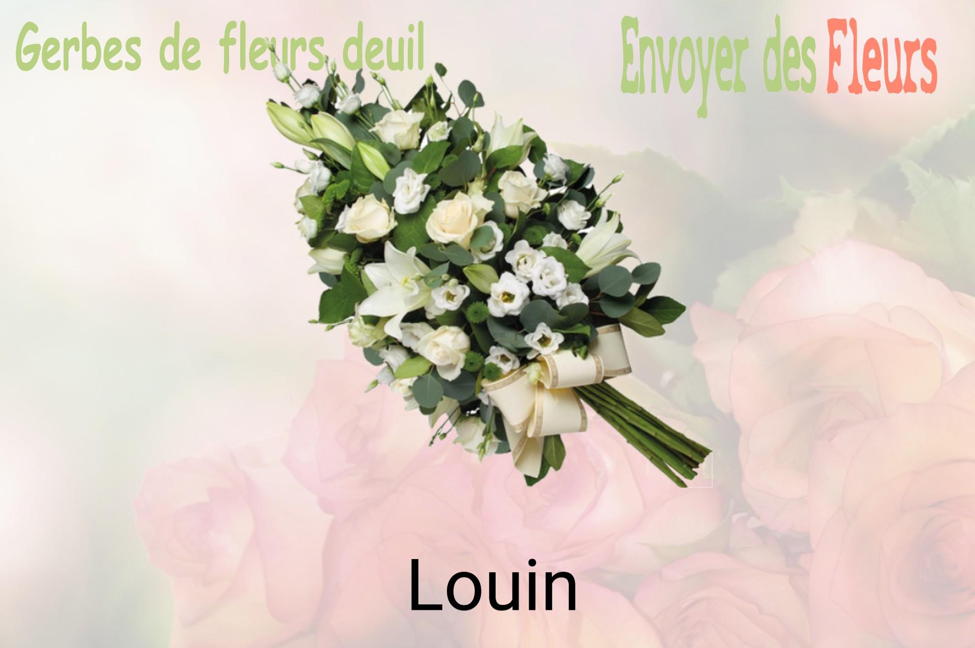 Gerbe de fleurs de deuil livrée à Louin